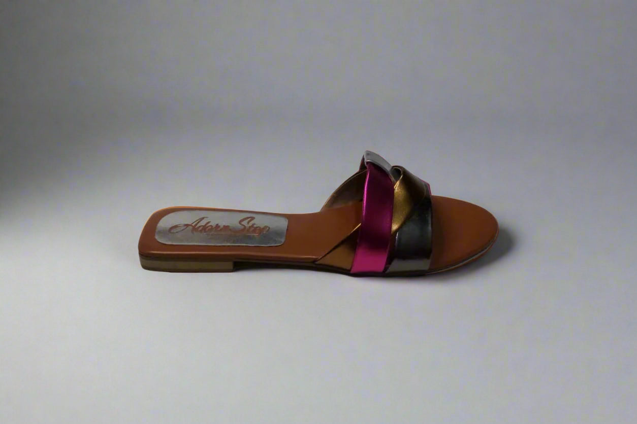 Trendy Double Strap Slip-On Sandals