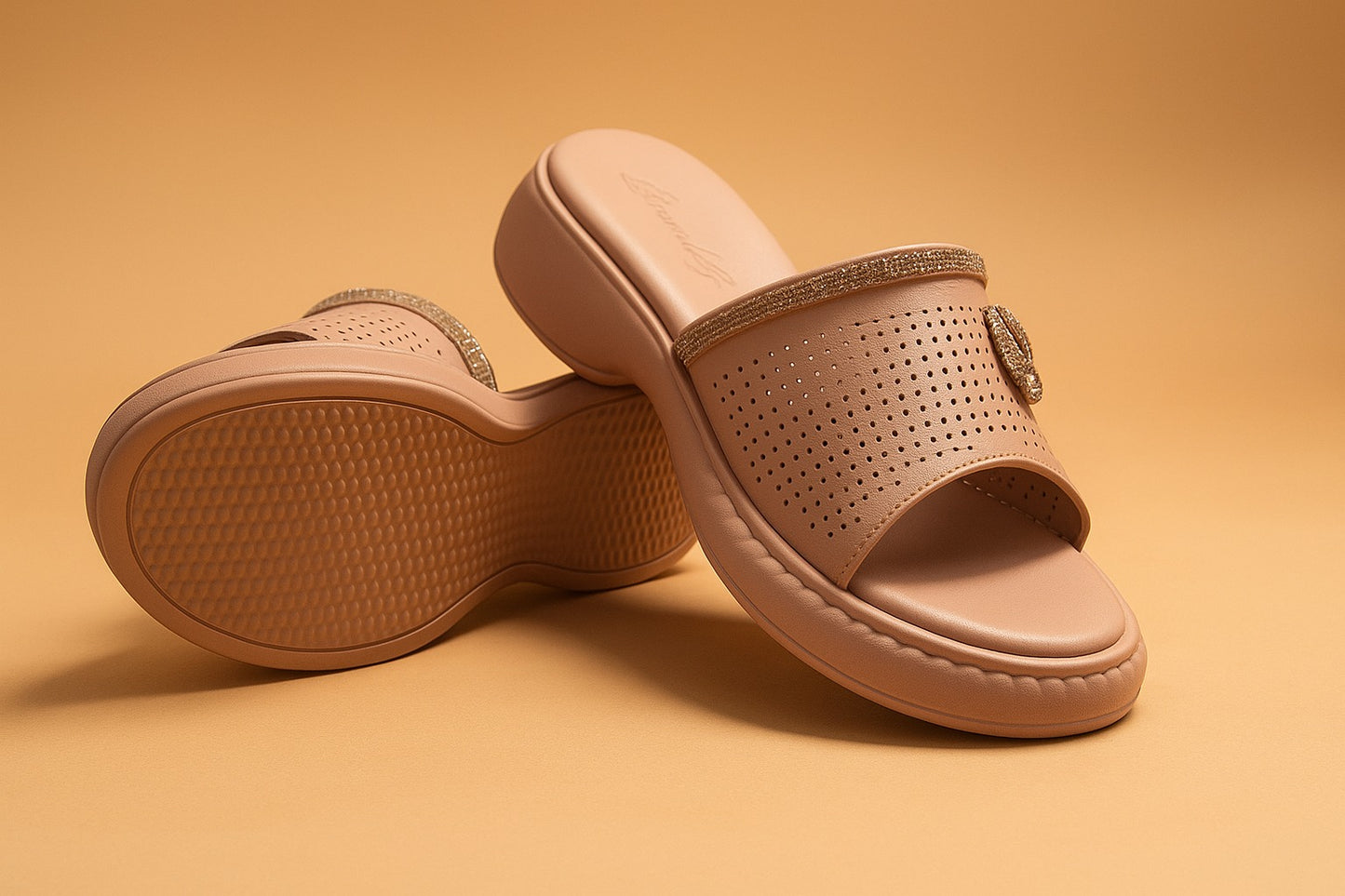 Elegant Comfort Slides – Dual-Tone Perfection
