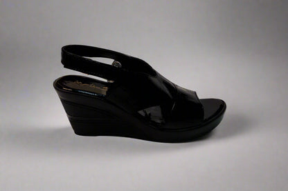 Black Patent Slingback Block Heels