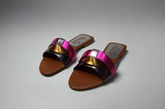 Trendy Double Strap Slip-On Sandals