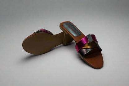 Trendy Double Strap Slip-On Sandals