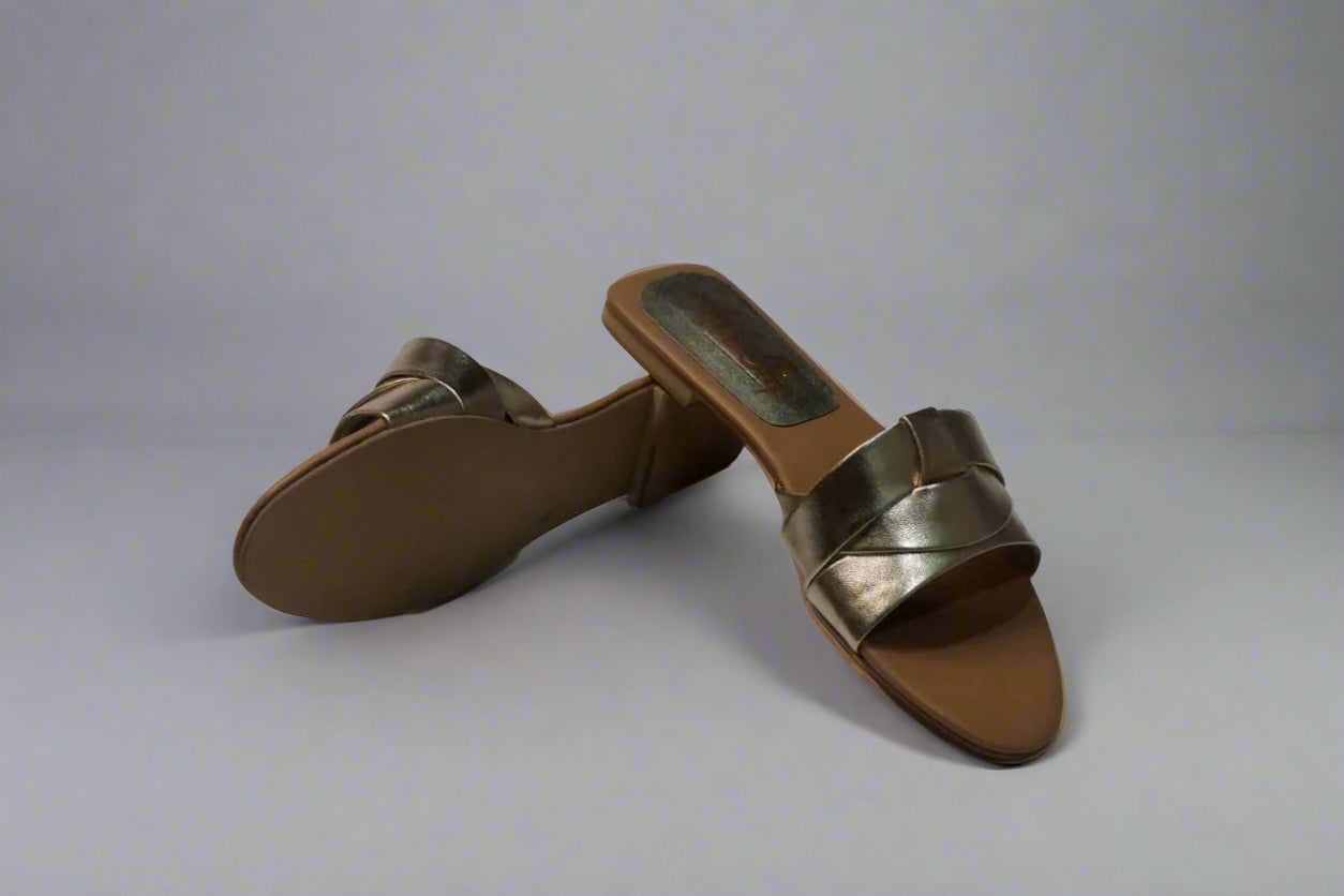 Trendy Double Strap Slip-On Sandals