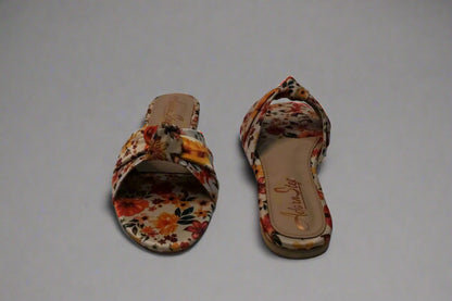 Floral Slip-On Flats – Soft Cushioned Sole with Cross-Knot Design