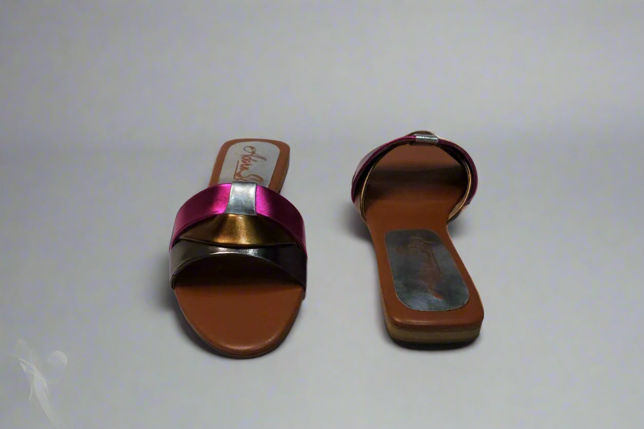 Trendy Double Strap Slip-On Sandals